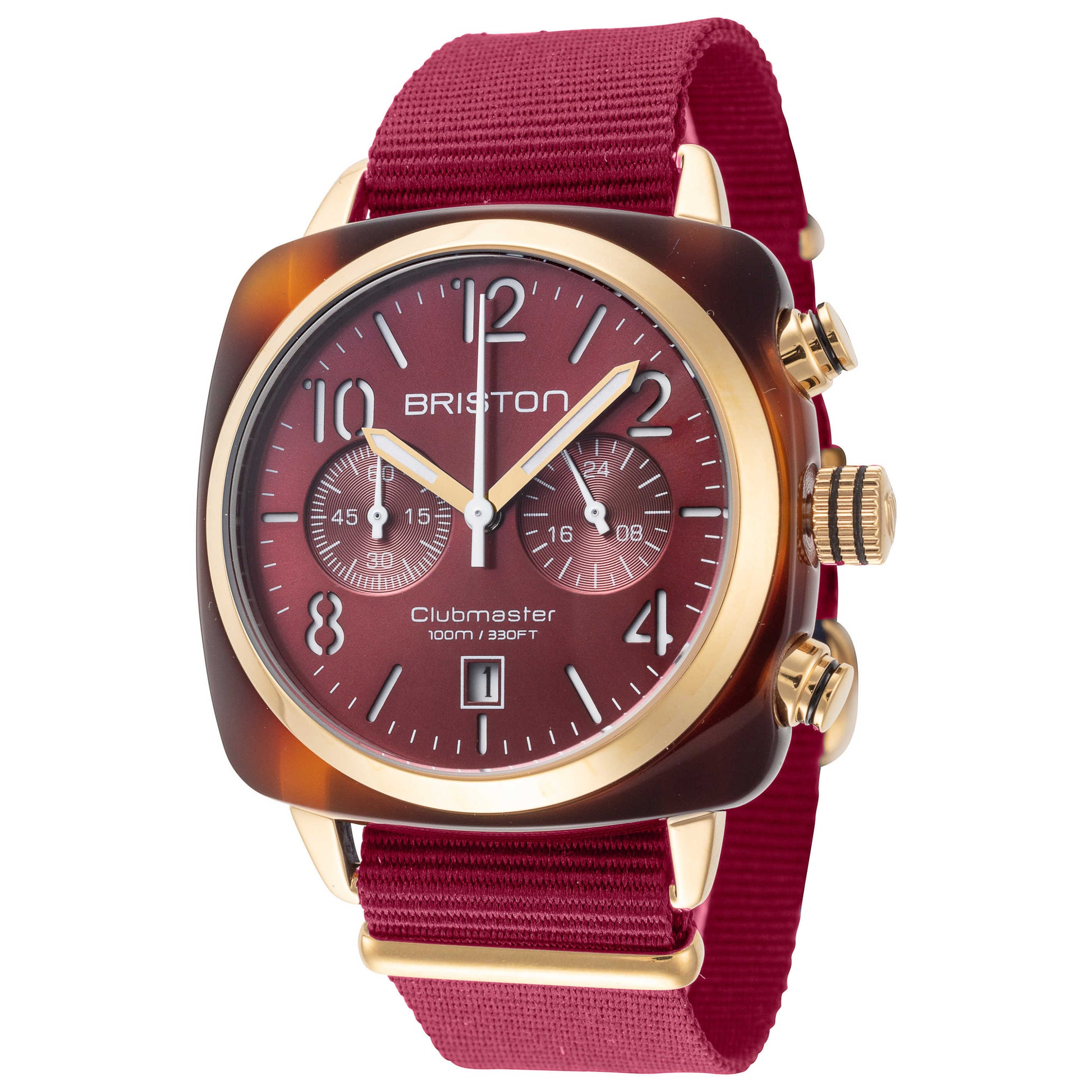 Front view of Briston Clubmaster Classic Men's Quartz Watch 15140.PRA.T.8.NBDX