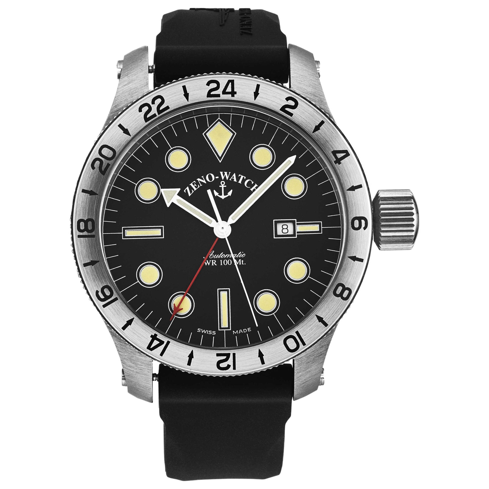 Front view of Zeno Jumbo GMT Men's Automatic Watch 1563-A1