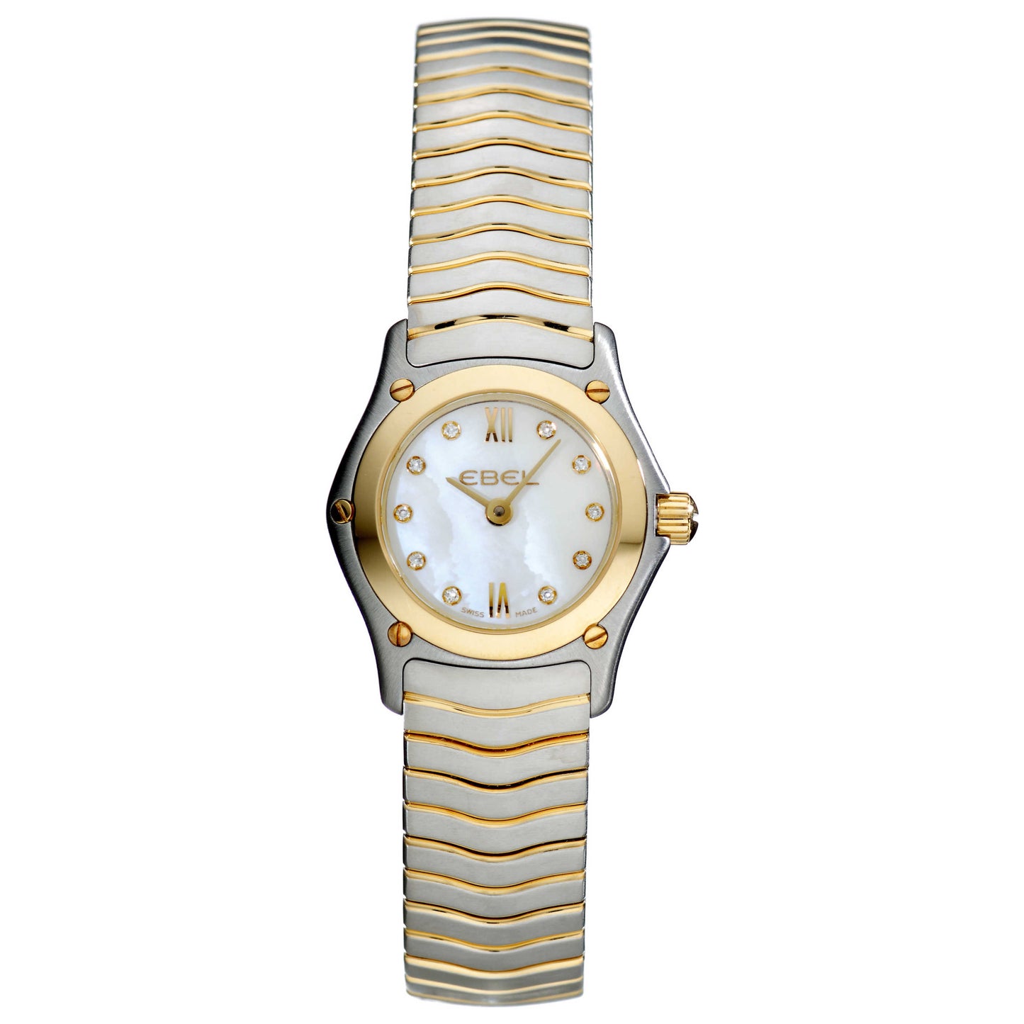 Front view of Ebel Classic Wave Women's Swiss Quartz (Battery-Powered) Watch 1656F01-9725