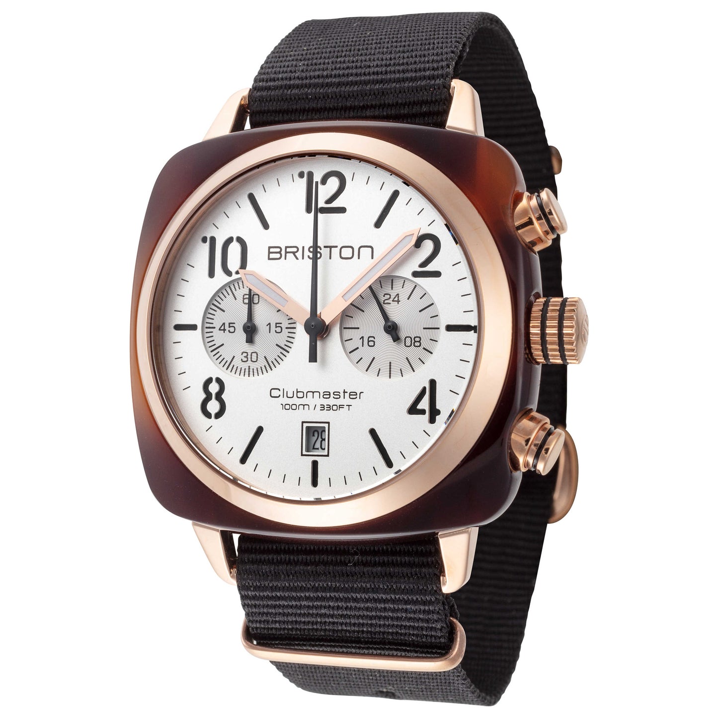 Front view of Briston Clubmaster Classic Men's Quartz Watch 17140.PRA.T.2.NB