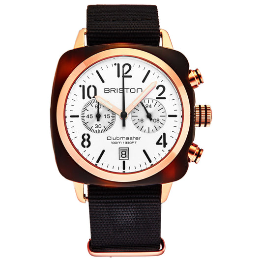 Front view of Briston Clubmaster Men's Quartz Watch 17140.PRAT2NB