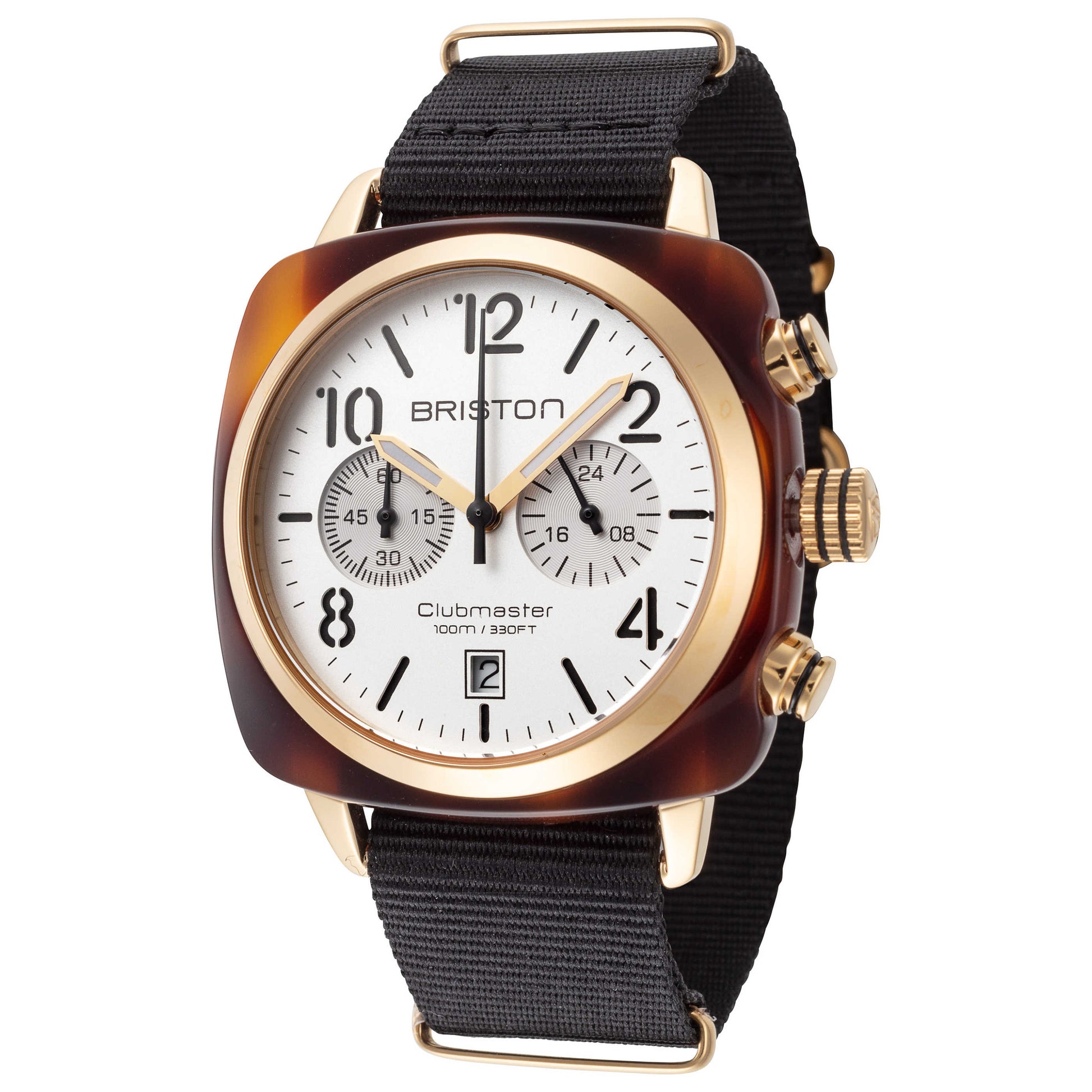 Front view of Briston Clubmaster Men's Quartz Watch 17140.PYA.T.2.NB