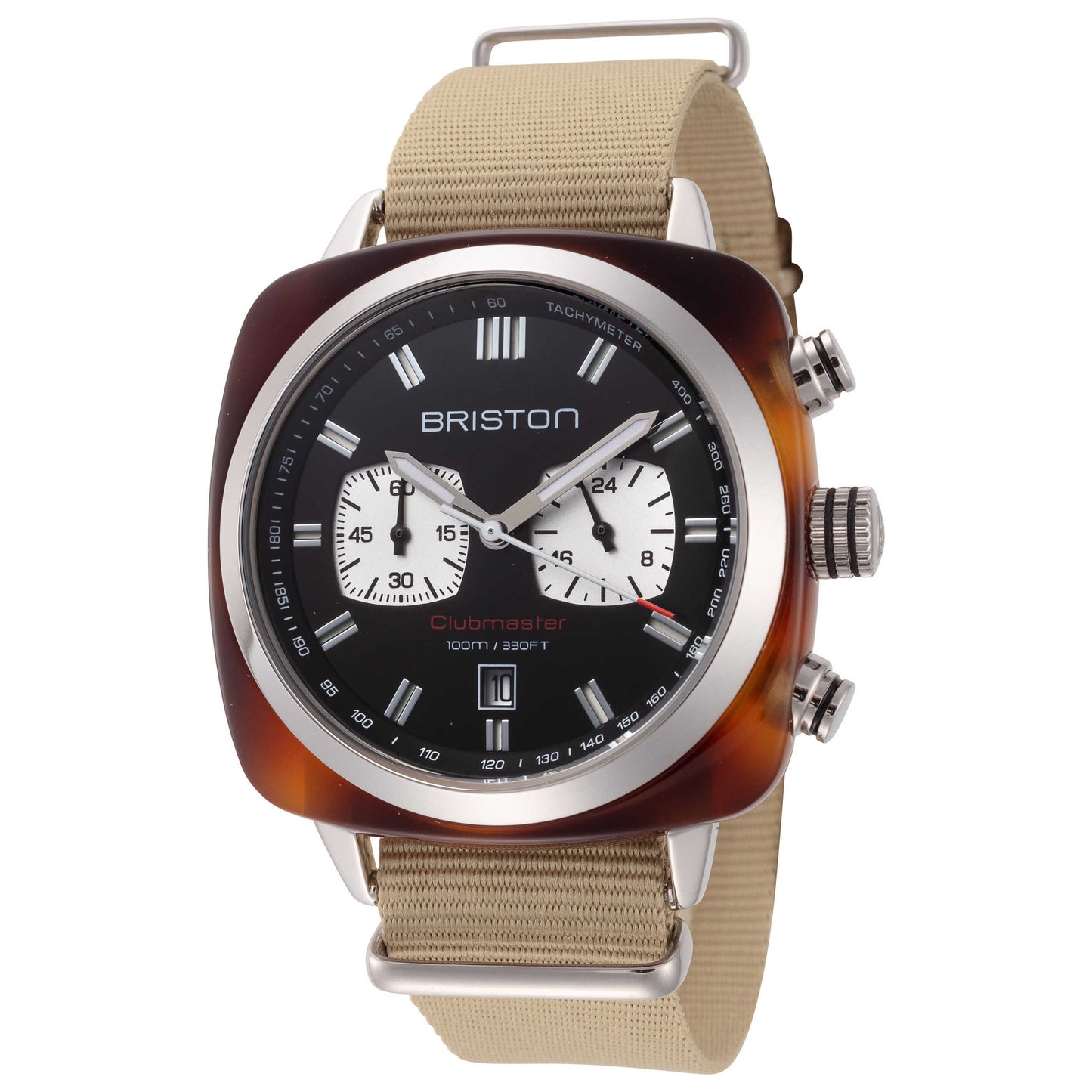Front view of Briston Clubmaster Sports Men's Quartz Watch 17142.SA.TS.1.NK
