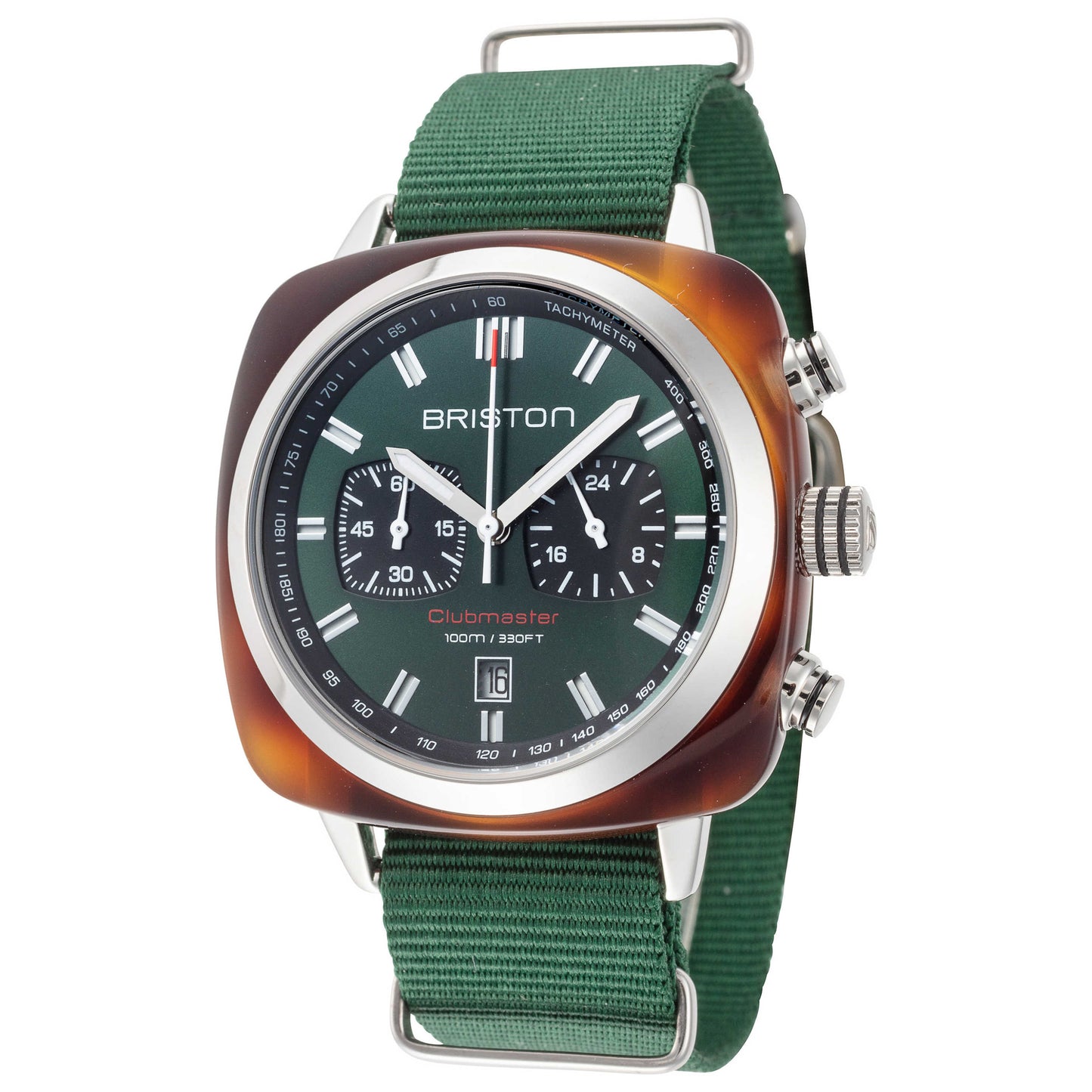 Front view of Briston Clubmaster Men's Quartz Watch 17142.SA.TS.10.NBG