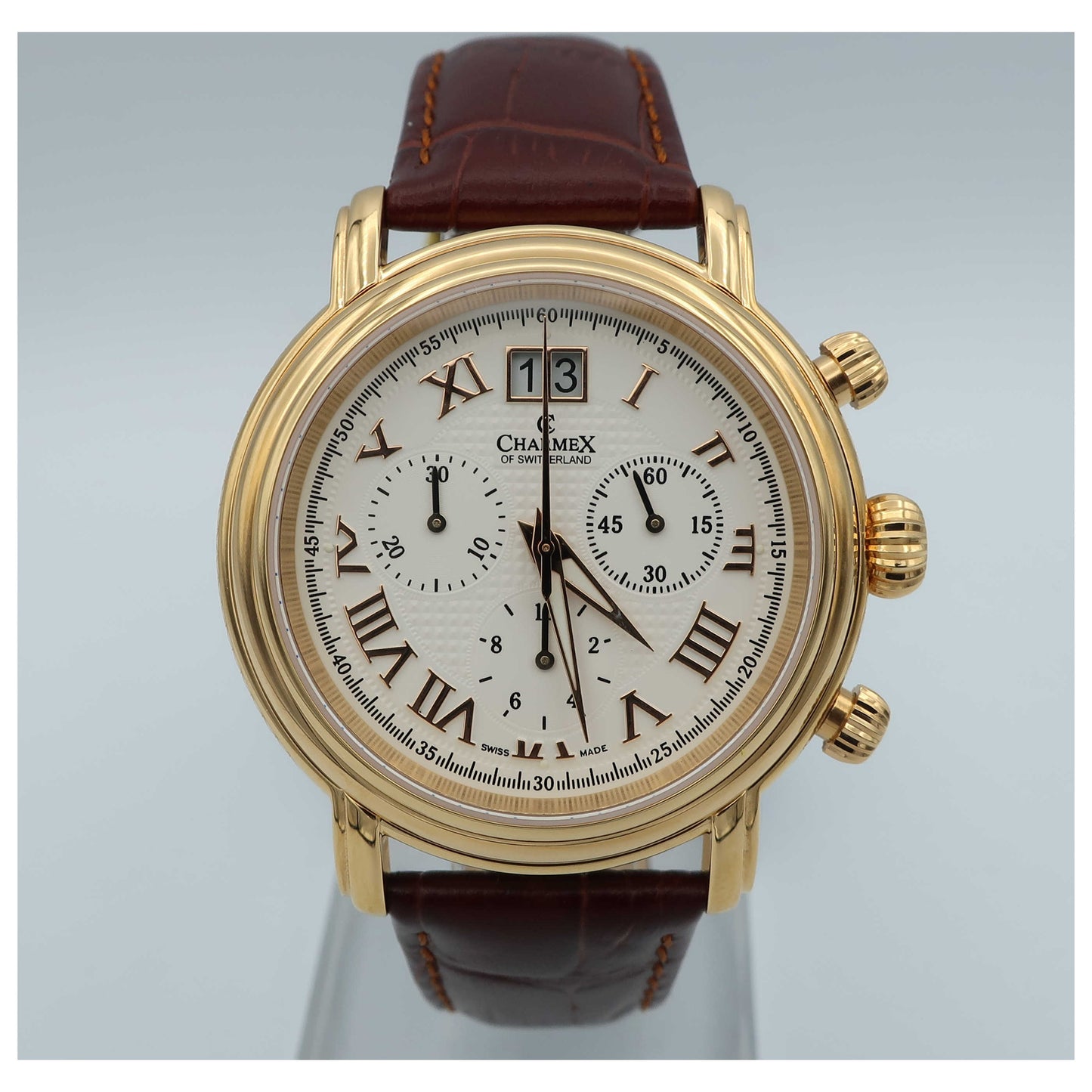 Front view of Charmex Monaco Men's Swiss Quartz (Battery-Powered) Watch 1755-SD