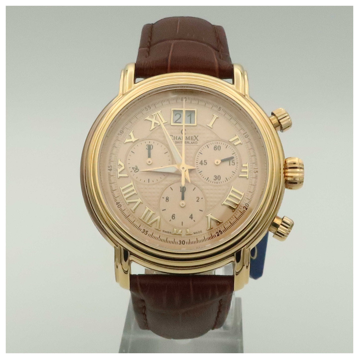 Front view of Charmex Monaco Men's Swiss Quartz (Battery-Powered) Watch 1757-PO