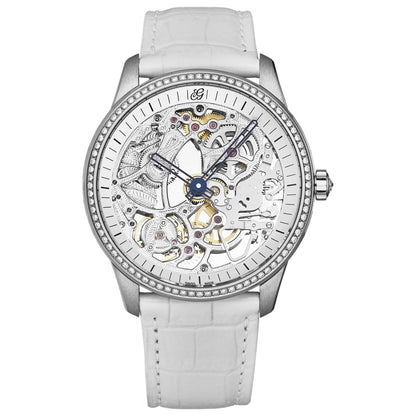 Front view of Charles Girardier Skelton Women's Automatic Watch 1759PD