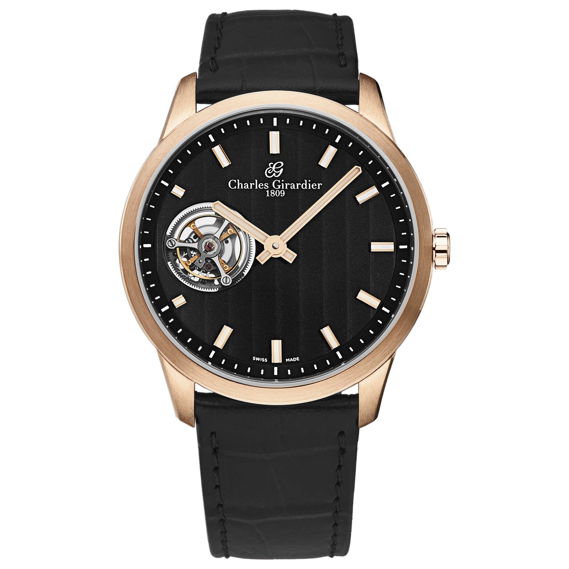 Front view of Charles Girardier Tourbillion Men's Manual-Wind Watch 1759RG