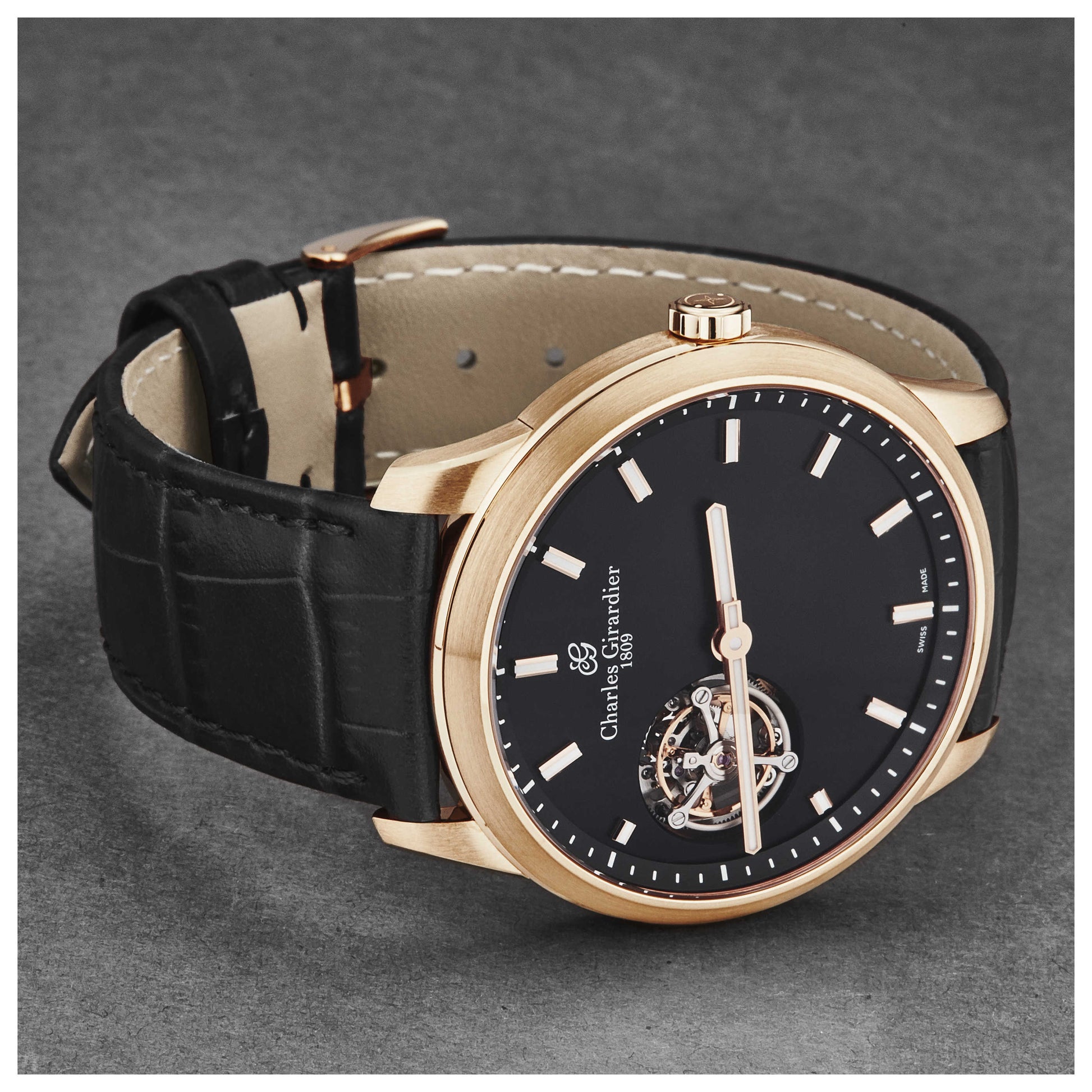 Charles Girardier Tourbillion Men's Manual-Wind Watch 1759RG - Image #4