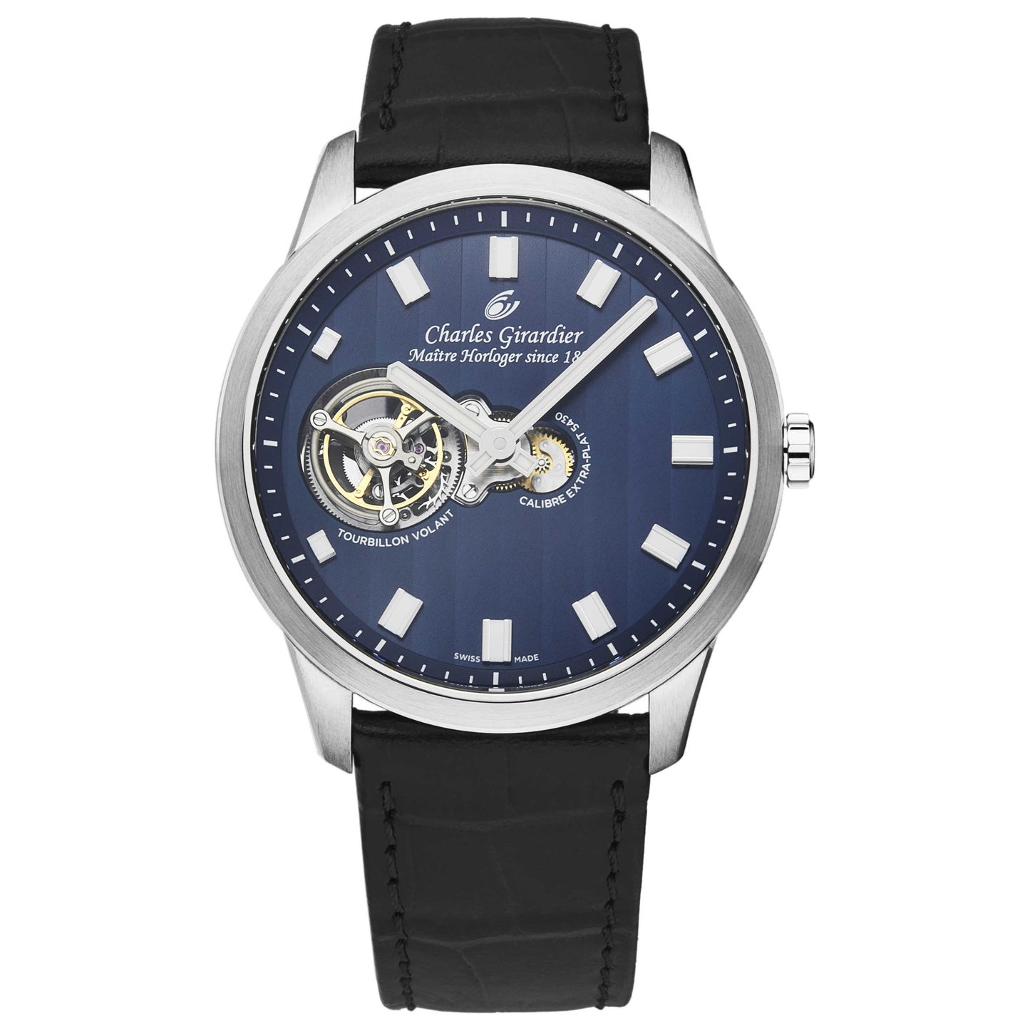 Front view of Charles Girardier Tourbillion Men's Manual-Wind Watch 1759SS