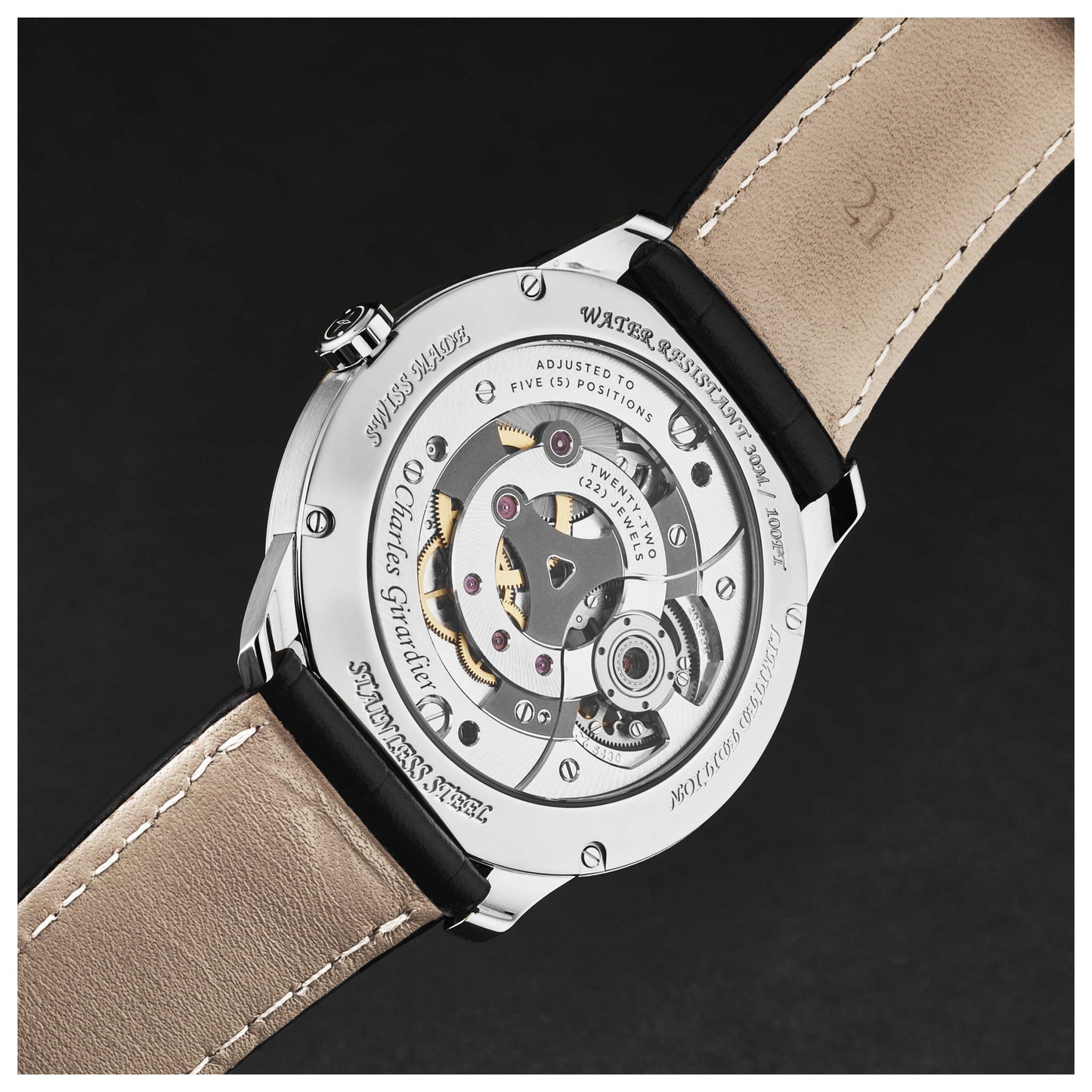 Charles Girardier Tourbillion Men's Manual-Wind Watch 1759SS - Image #5