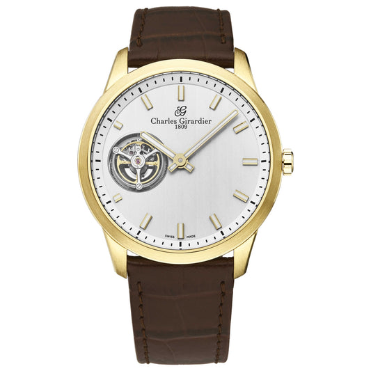Front view of Charles Girardier Tourbillion Men's Manual-Wind Watch 1759YG