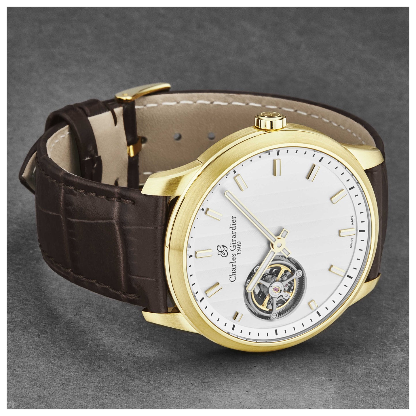 Charles Girardier Tourbillion Men's Manual-Wind Watch 1759YG - Image #4