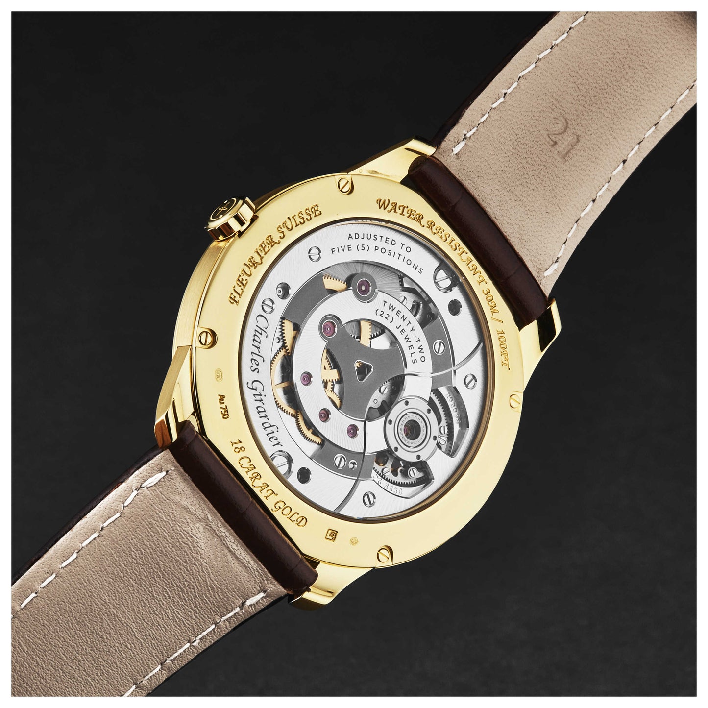 Charles Girardier Tourbillion Men's Manual-Wind Watch 1759YG - Image #5