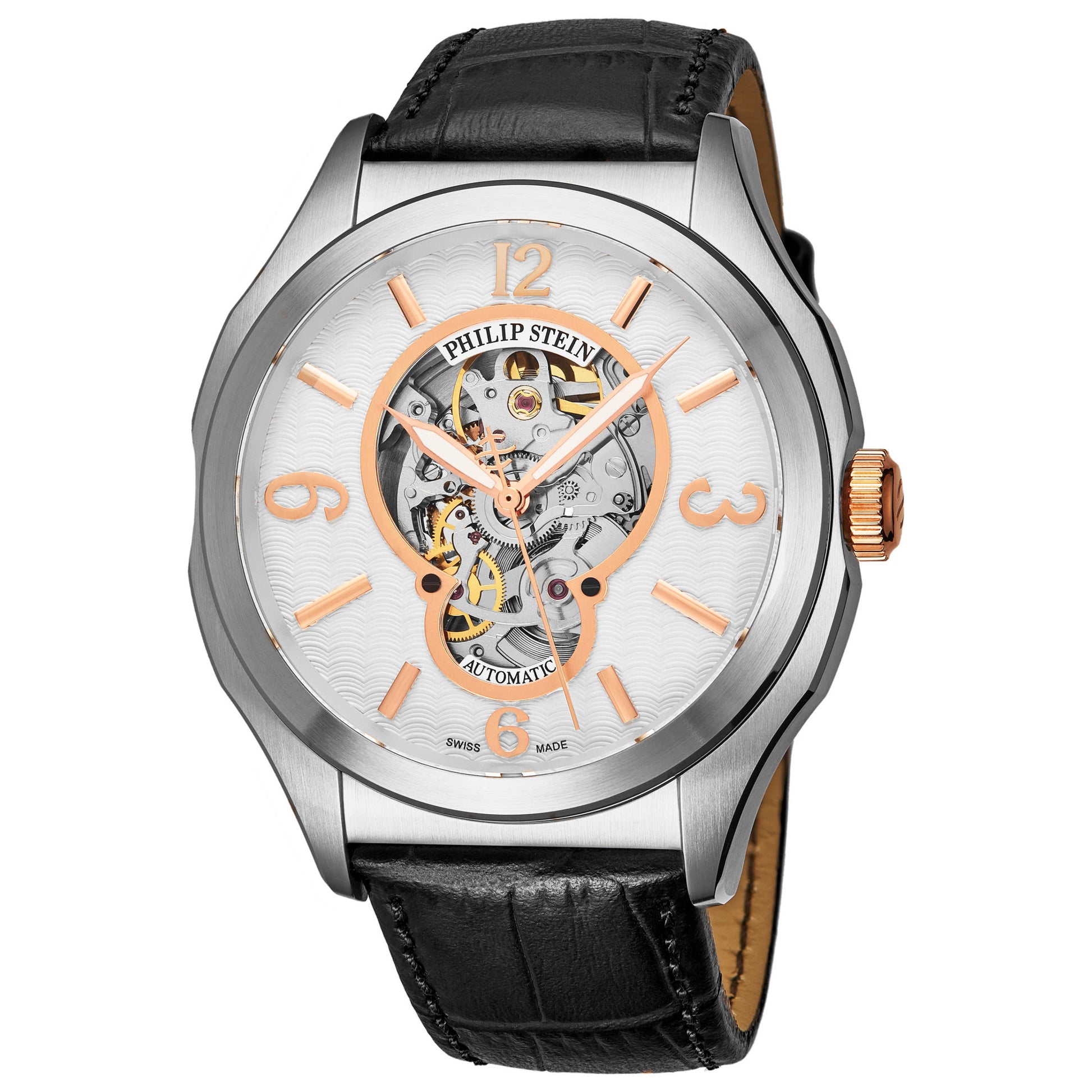 Front view of Philip Stein PRESTIGE Men's Automatic Watch 17ASKFWCSTAN