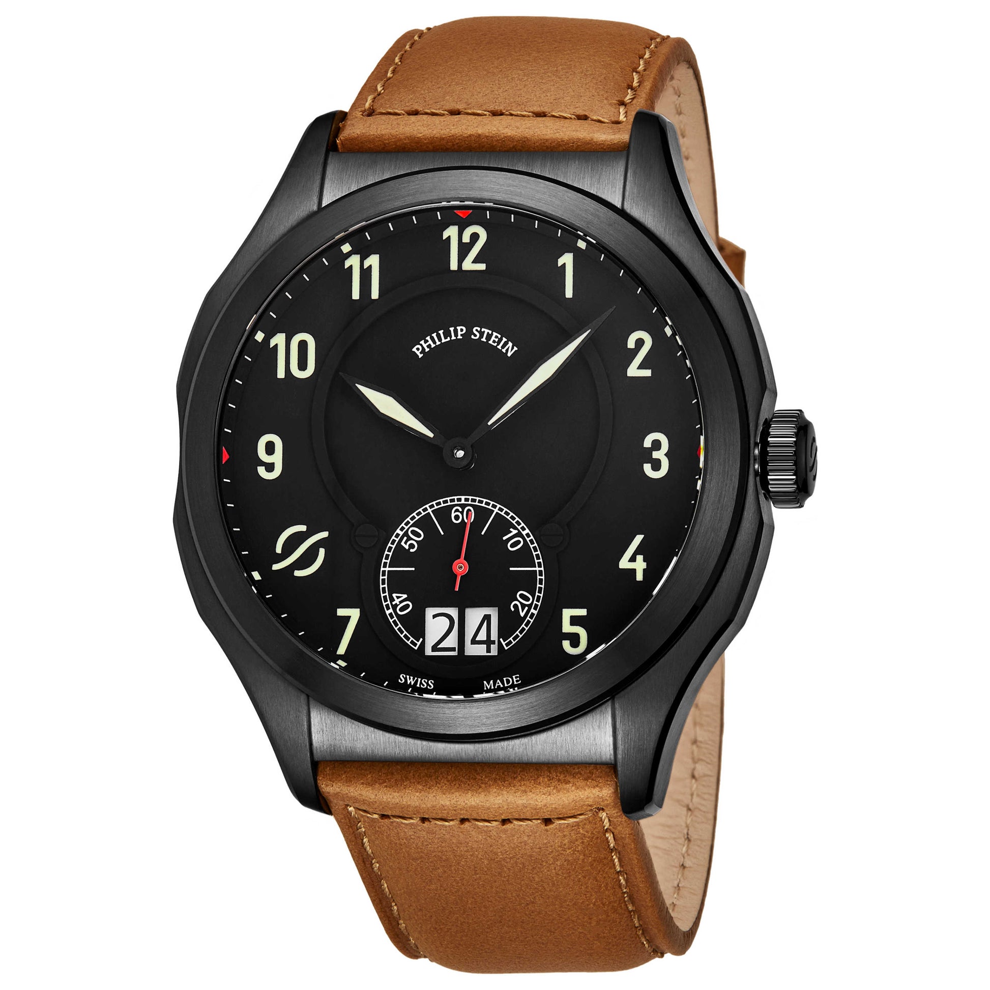 Front view of Philip Stein PRESTIGE Men's Quartz Watch 17BSBKLCISCRP