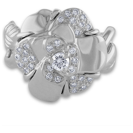 Front view of Chanel Camelia Women's Ring 18406