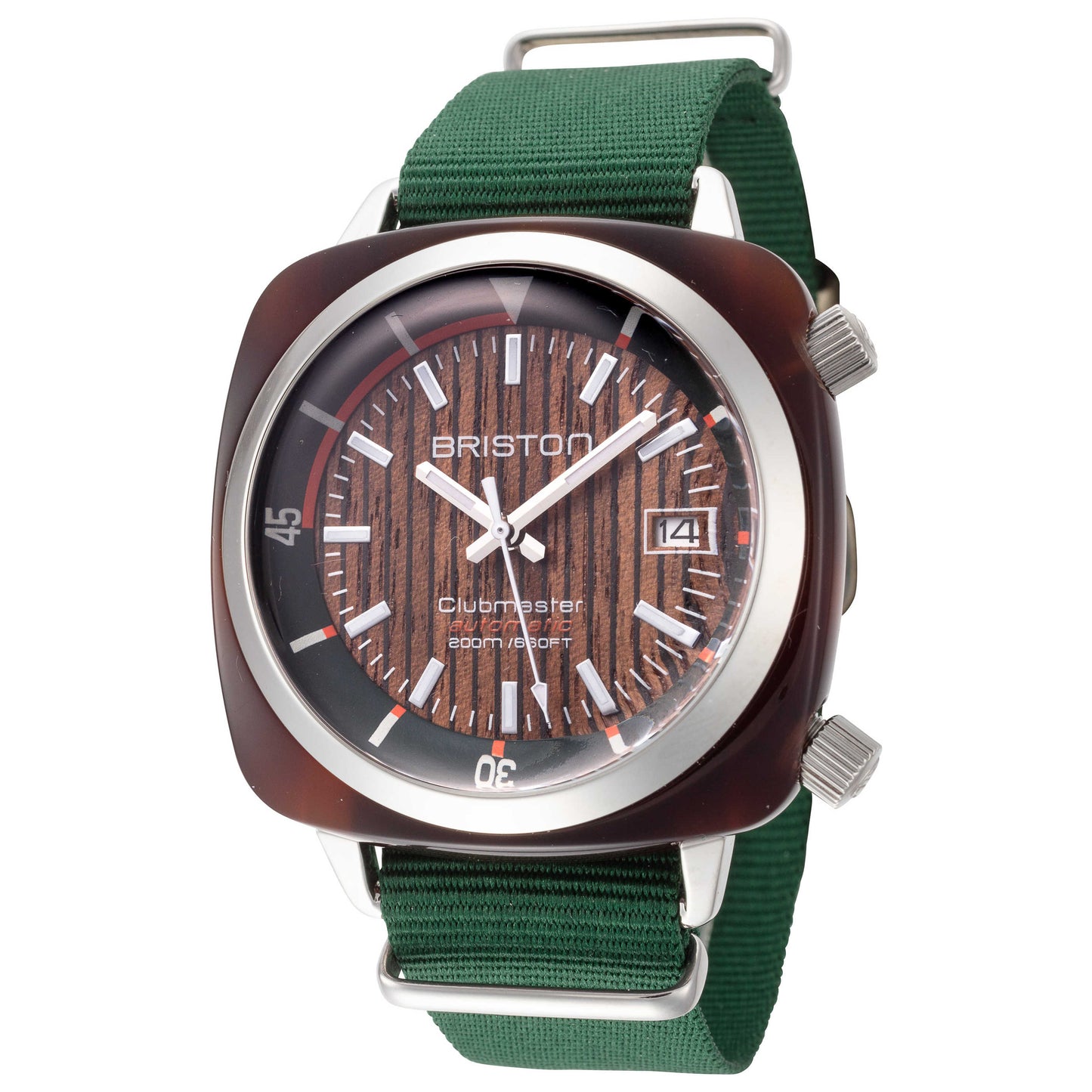 Front view of Briston Clubmaster Diver Men's Automatic Watch 18642.SA.TD.10W.NB