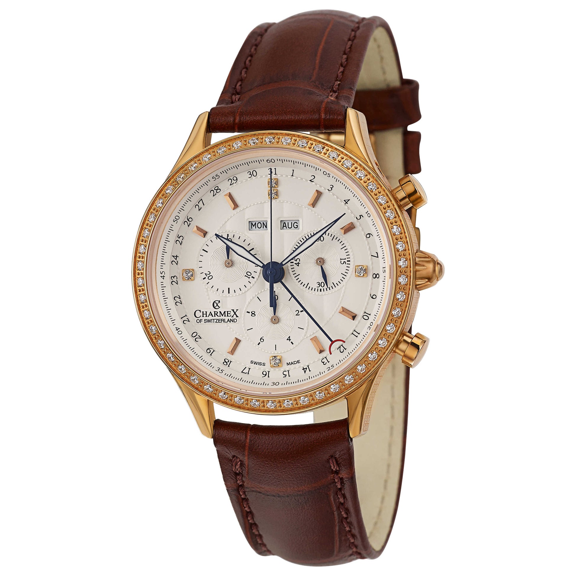 Front view of Charmex Windsor Men's Swiss Quartz (Battery-Powered) Watch 18891