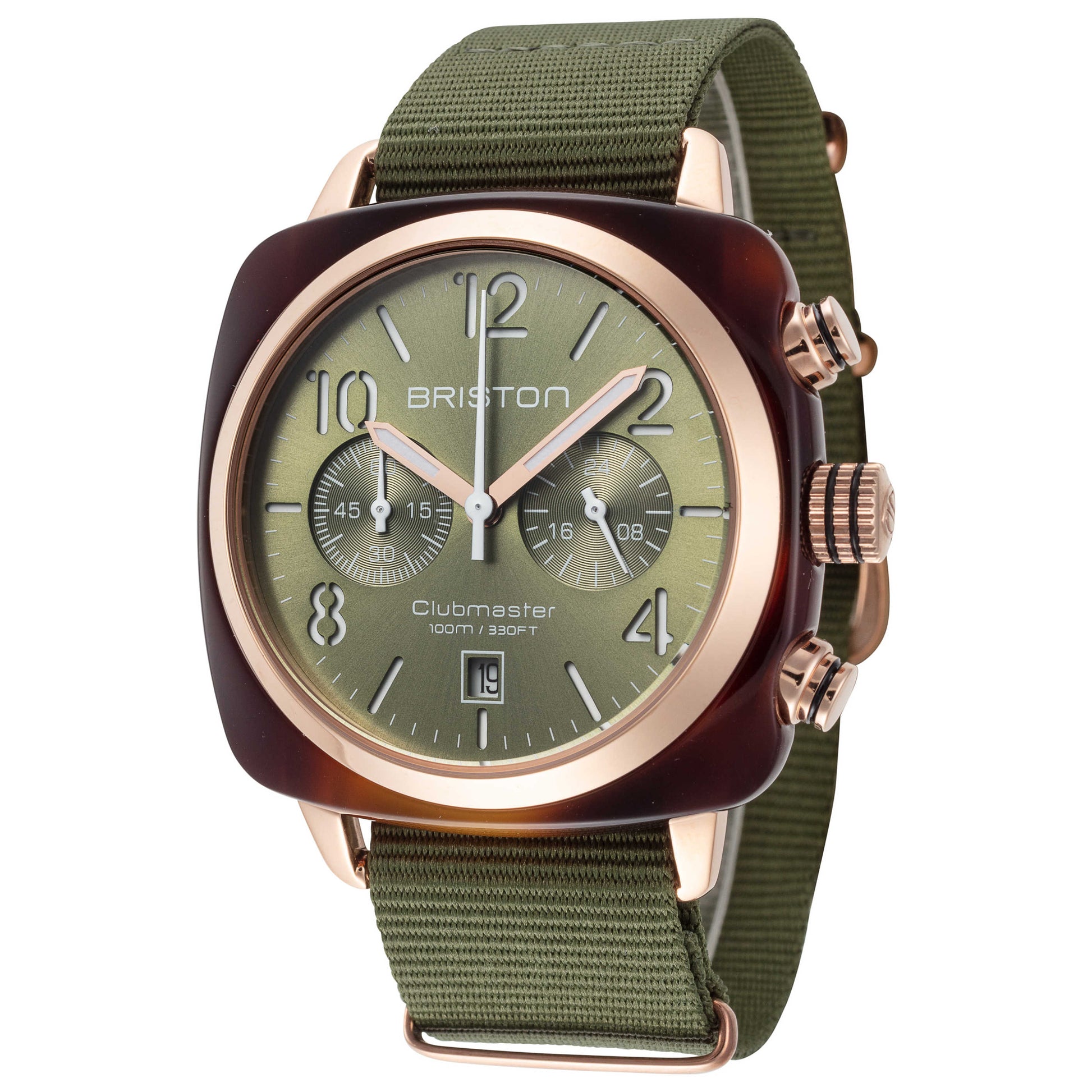 Front view of Briston Clubmaster Men's Quartz Watch 19140.PRA.T.26.NOL