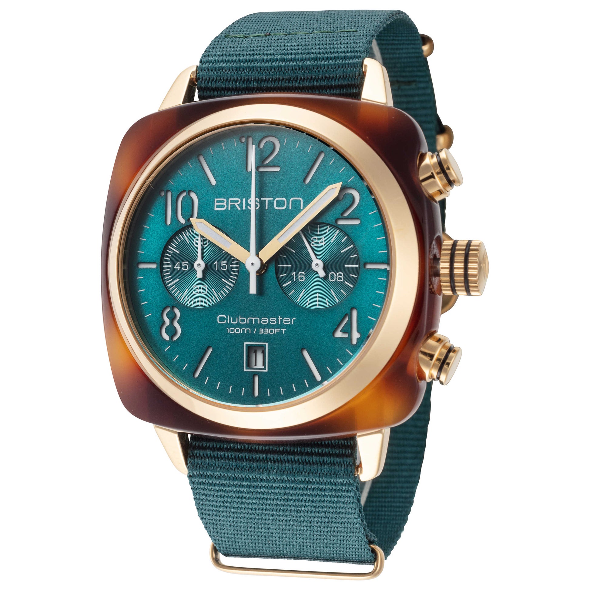 Front view of Briston Clubmaster Men's Quartz Watch 19140.PRA.T.27.NE