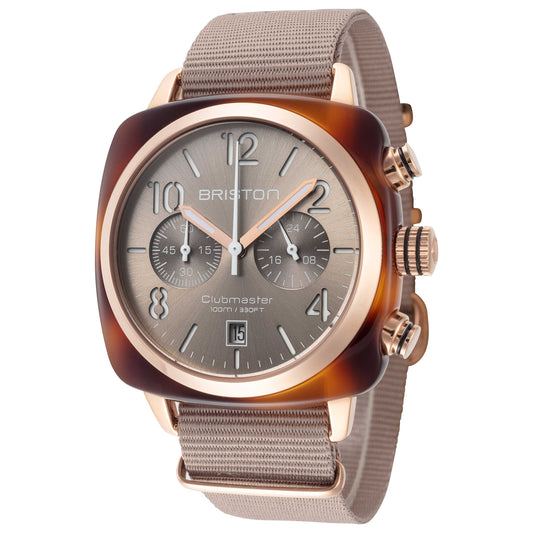 Front view of Briston Clubmaster Classic Men's Quartz Watch 19140.PRA.T.30.NT