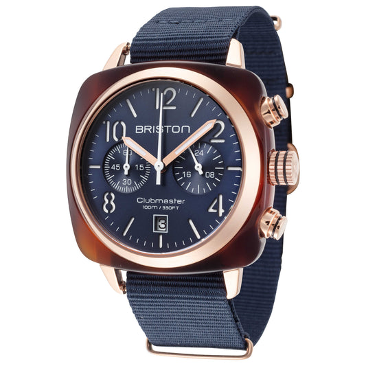 Front view of Briston Clubmaster Men's Quartz Watch 19140.PRA.T.33.NMB