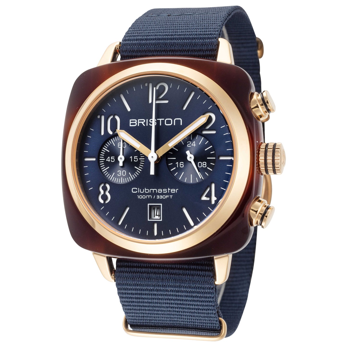 Front view of Briston Clubmaster Men's Quartz Watch 19140.PYA.T.33.NMB