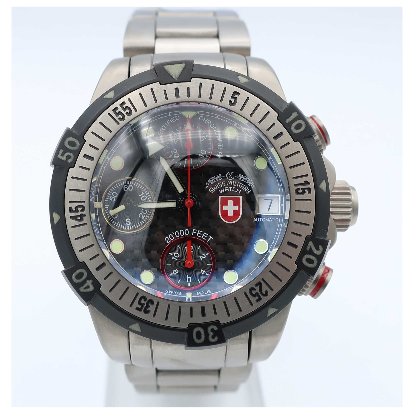 Front view of Swiss Military 20'000 Feet Men's Automatic Watch 1946-SD