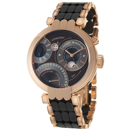Front view of Harry Winston Premier Excenter Men's Automatic Watch 200-MAPC41RRC-K1