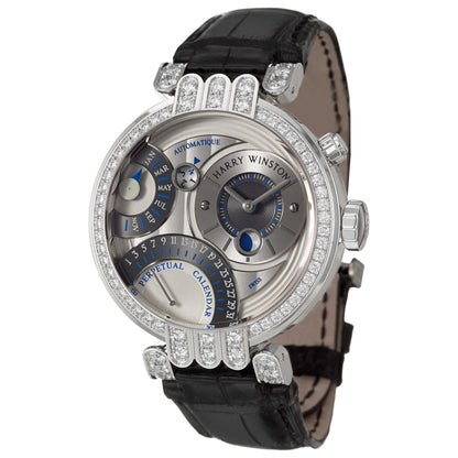 Front view of Harry Winston Premier Excenter Men's Automatic Watch 200-MAPC41WL-W1-D3-1