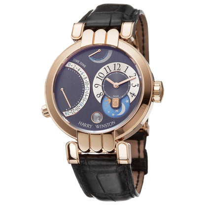 Front view of Harry Winston Premier Excenter Men's Manual-Wind Watch 200-MMTZ39RL-A