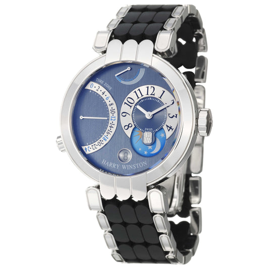 Front view of Harry Winston Premier Excenter Men's Manual-Wind Watch 200-MMTZ39WWC-A