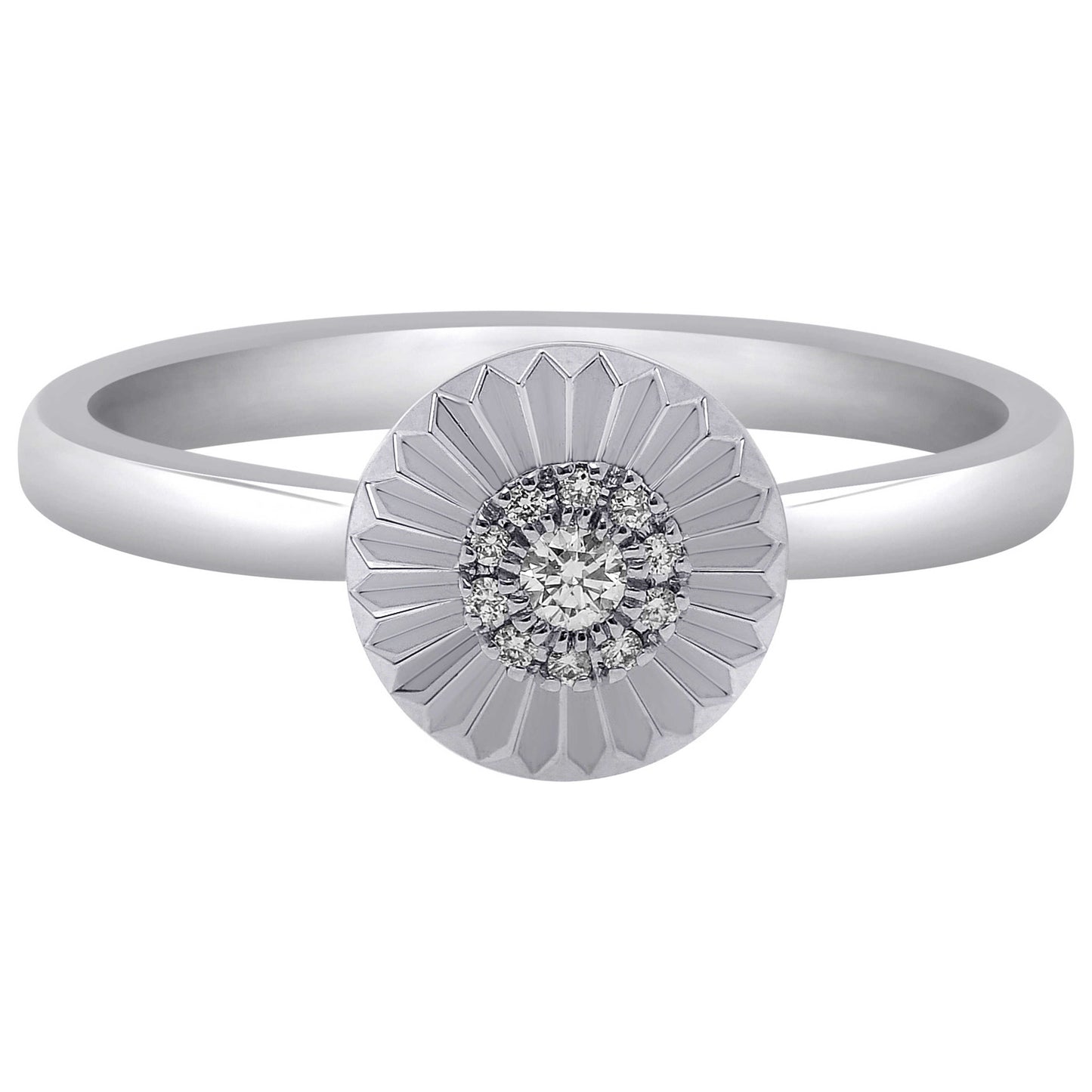 Front view of Bliss by Damiani Flower Band Women's Ring 20070942