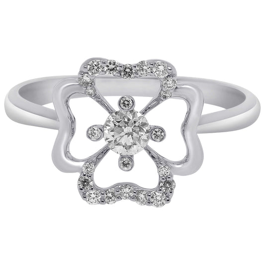 Front view of Bliss by Damiani Four-Leaf Clover Women's Ring 20073798