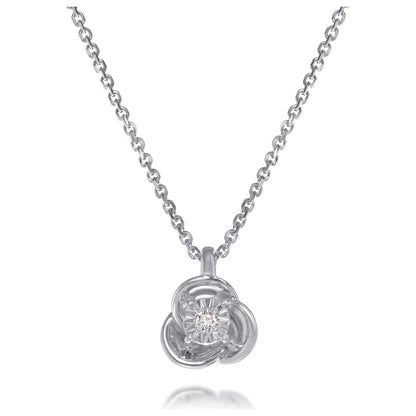 Front view of Bliss by Damiani Diamond Flower Women's Necklace 20087743