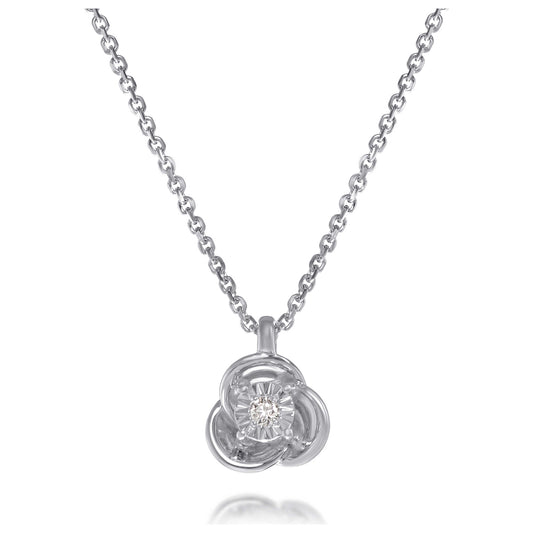 Front view of Bliss by Damiani Diamond Flower Women's Necklace 20087743