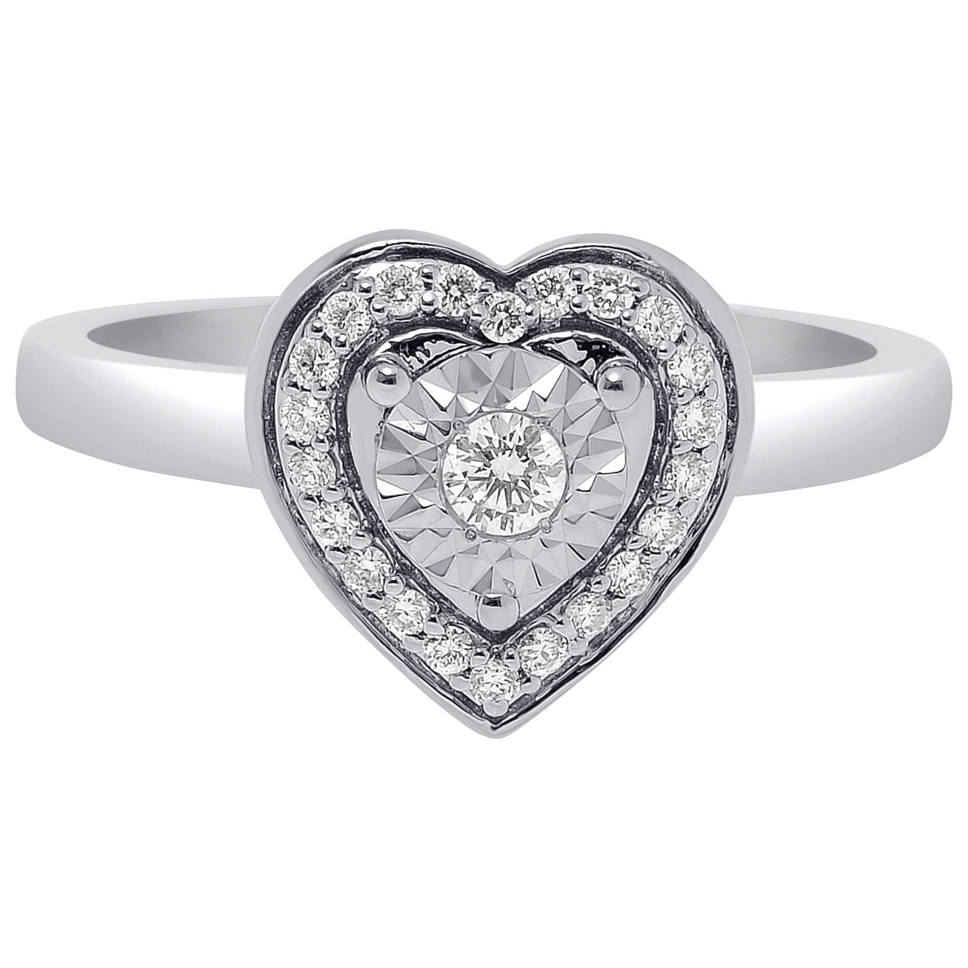 Front view of Bliss by Damiani Diamond Heart Women's Ring 20087973