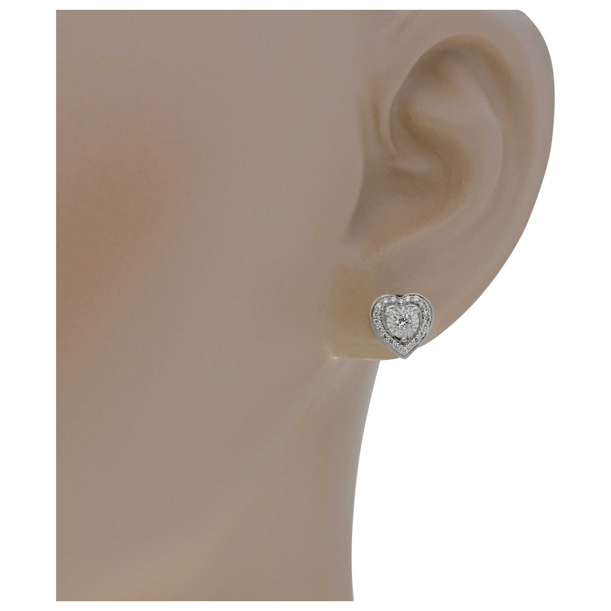 Bliss by Damiani Diamond Heart Stud Women's Earrings 20087975 - Image #2