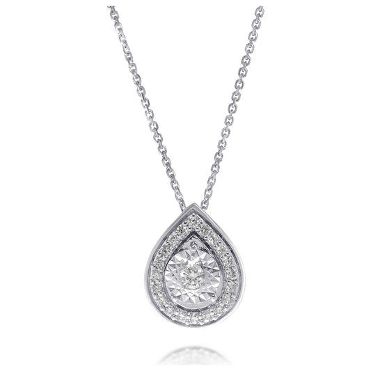 Front view of Bliss by Damiani Diamond Halo Women's Necklace 20087978