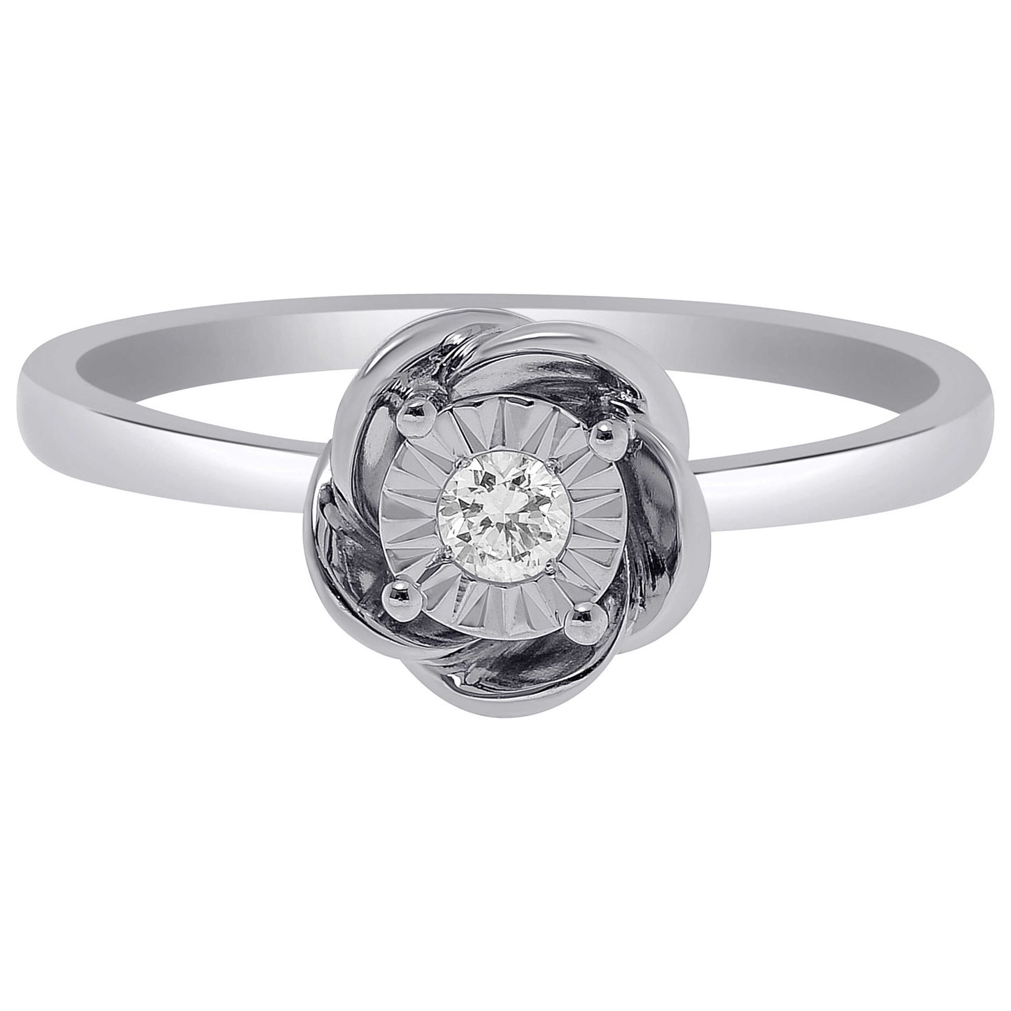 Front view of Bliss by Damiani Diamond Flower Women's Ring 20088258