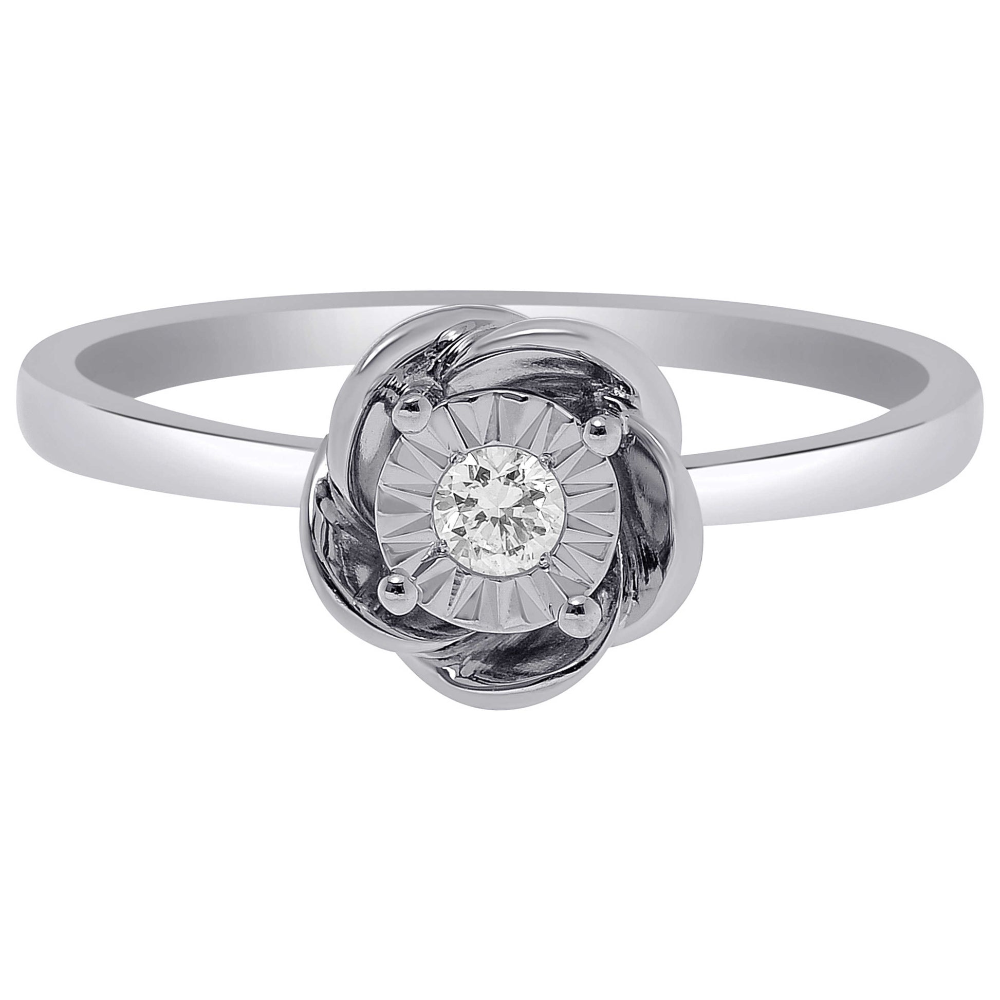 Front view of Bliss by Damiani Diamond Flower Women's Ring 20088258