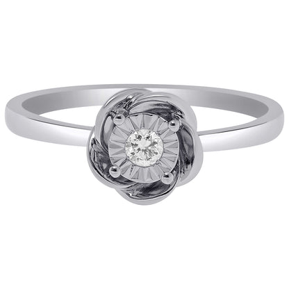 Front view of Bliss by Damiani Diamond Flower Women's Ring 20088258