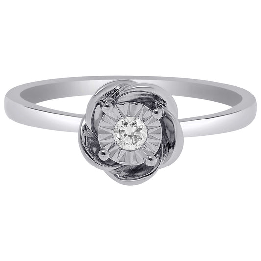 Front view of Bliss by Damiani Diamond Flower Women's Ring 20088258