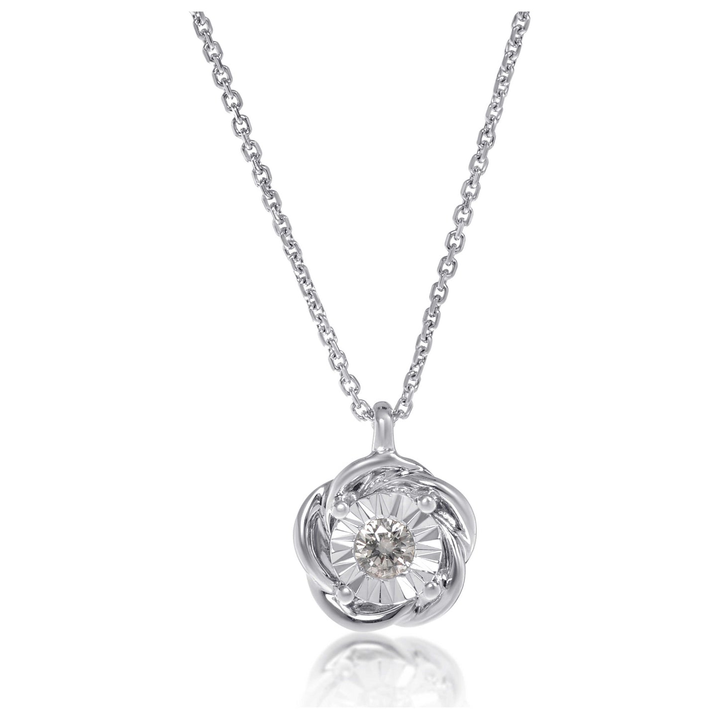 Front view of Bliss by Damiani Diamond Flower Women's Necklace 20088259