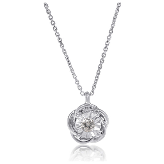 Front view of Bliss by Damiani Diamond Flower Women's Necklace 20088259