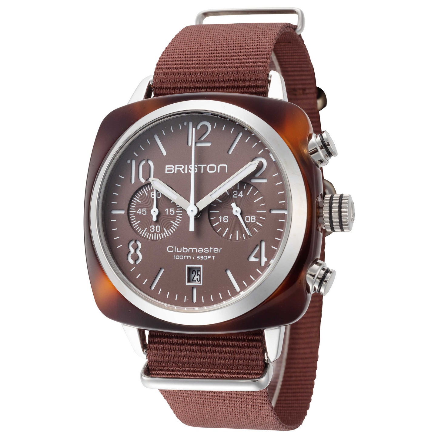 Front view of Briston Clubmaster Classic Terracotta Men's Quartz Watch 20140.SA.T.37.NTCH