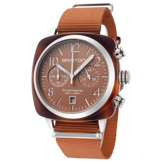 Front view of Briston Clubmaster Classic Terracotta Men's Quartz Watch 20140.SA.T.38.NTC