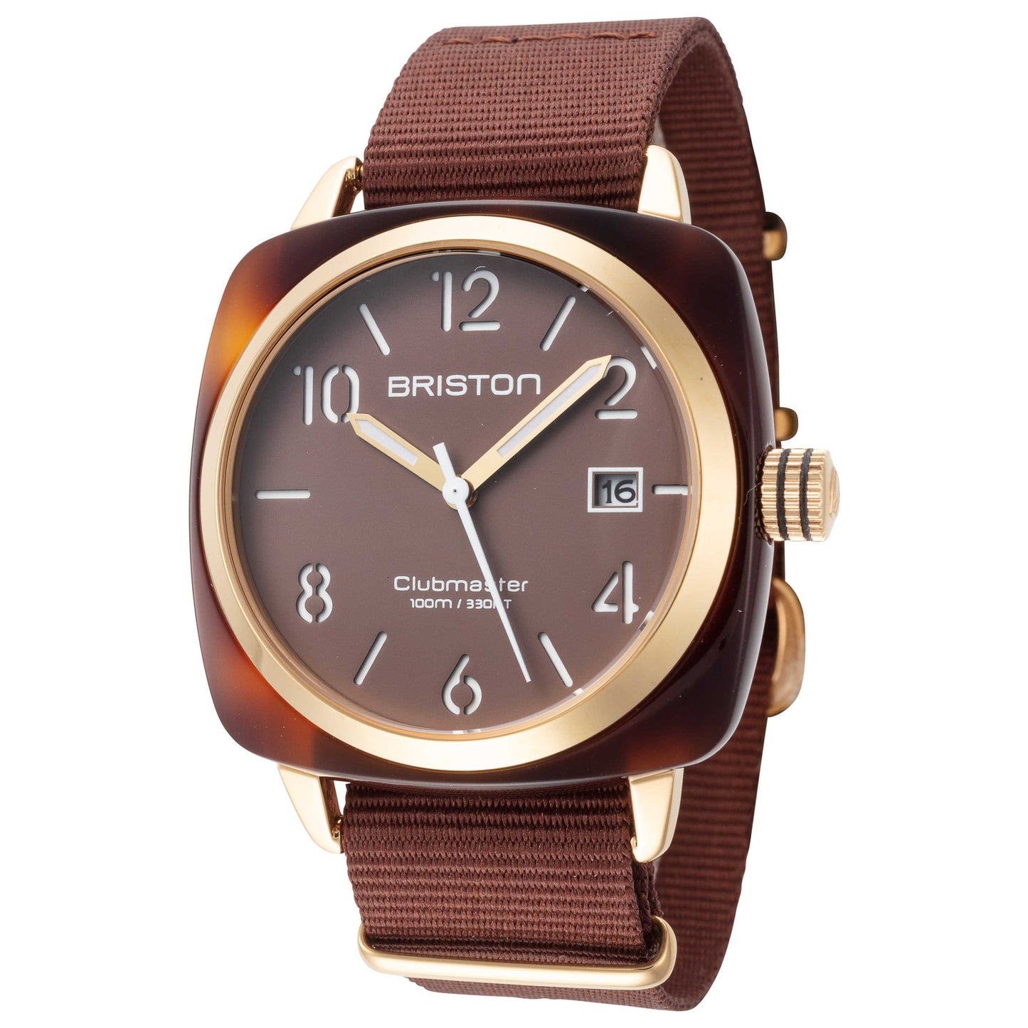 Front view of Briston Clubmaster Classic Terracotta Men's Quartz Watch 20240.PYA.T.37.NTCH