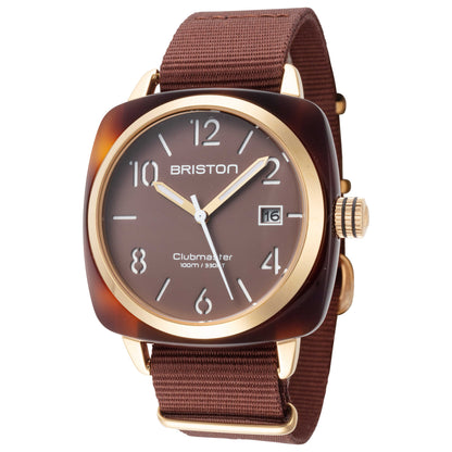 Front view of Briston Clubmaster Classic Terracotta Men's Quartz Watch 20240.PYA.T.37.NTCH